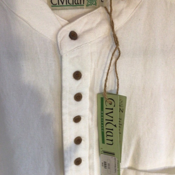 Linen + Cotton Yellowstone style Irish Long Sleeve Button Up Shirt - Picture 1 of 5
